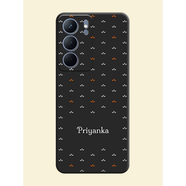 Simple Pattern With Custom Text On Space Black Custom Soft Matte Mobile Back Cover - Narzo 80x 5G