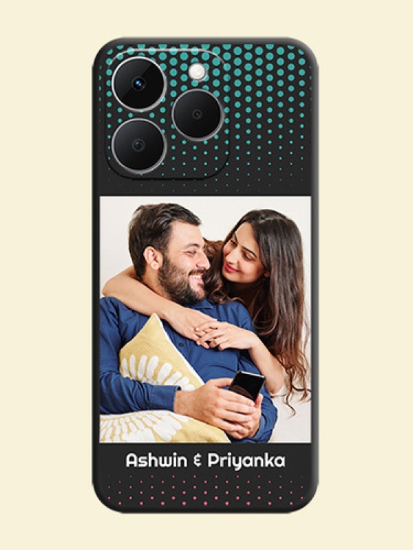 Faded Dots with Grunge Photo Frame and Text On Space Black Custom Soft Matte Mobile Back Cover - Realme Narzo 90 5G