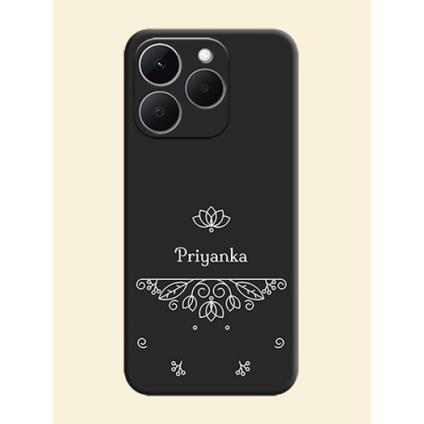 Lotus Garden Custom Text On Space Black Custom Soft Matte Mobile Back Cover - Realme Narzo 90 5G