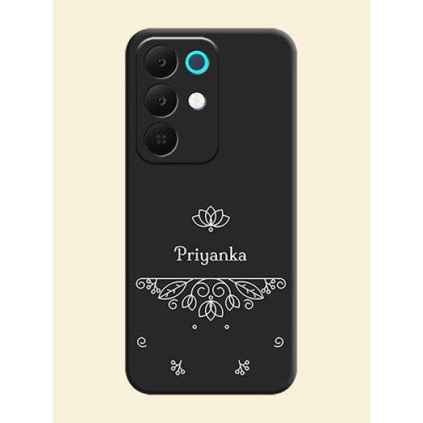 Lotus Garden Custom Text On Space Black Custom Soft Matte Mobile Back Cover - Realme Narzo 90x 5G