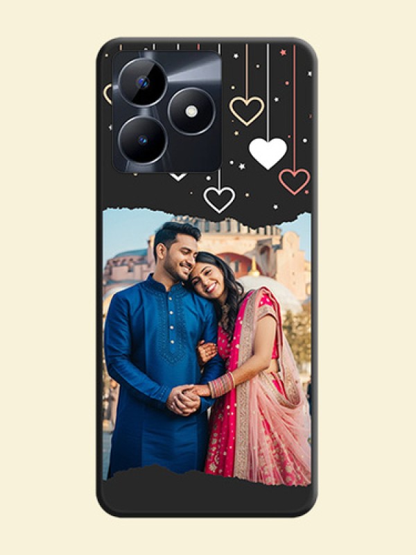 Love Hangings with Splash Wave Picture on Space Black Custom Soft Matte Phone Back Cover - Realme Narzo N53