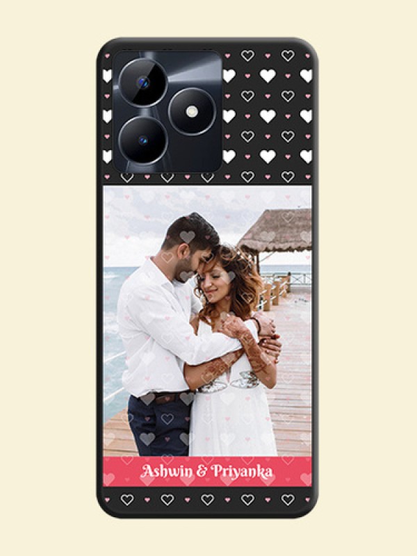 White Color Love Symbols with Text Design - Photo on Space Black Soft Matte Phone Cover - Realme Narzo N53