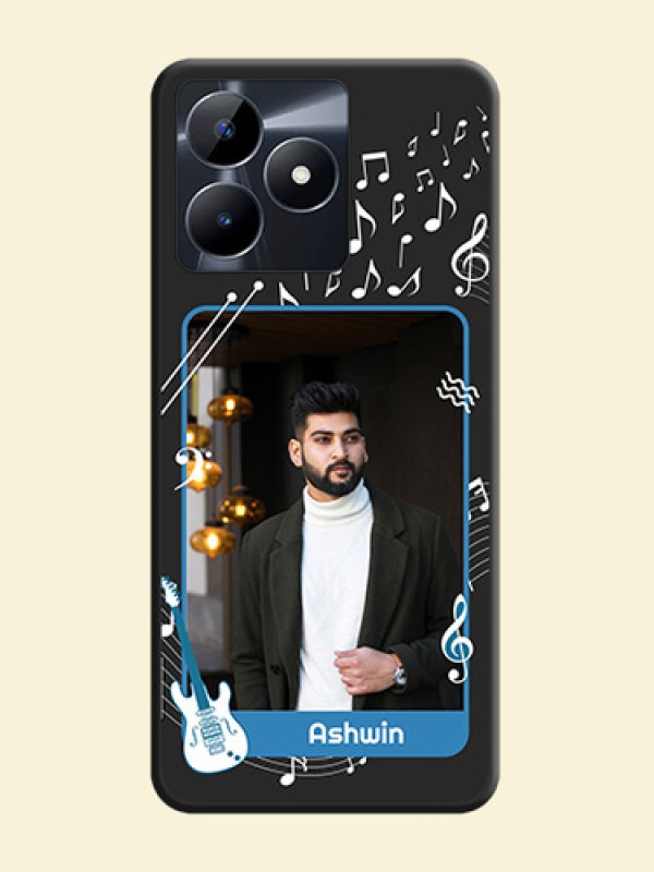 Musical Theme Design with Text - Photo on Space Black Soft Matte Mobile Case - Realme Narzo N53