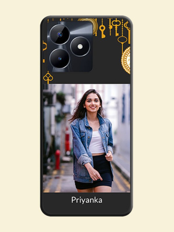 Decorative Design with Text on Space Black Custom Soft Matte Back Cover - Realme Narzo N53
