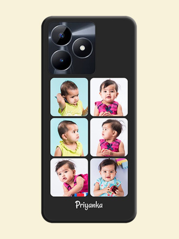 Floral Art with 6 Image Holder - Photo on Space Black Soft Matte Mobile Case - Realme Narzo N53