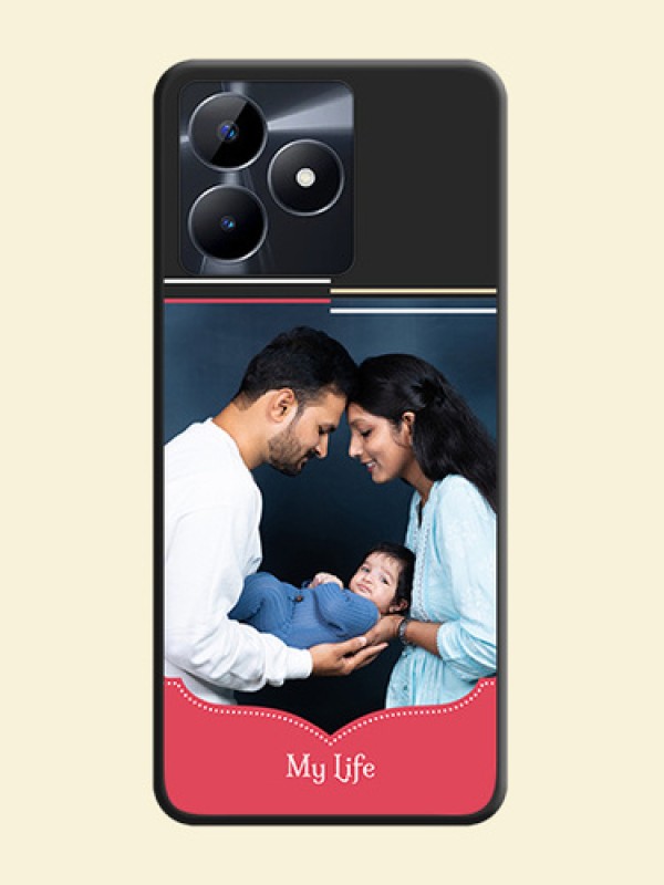 Classic Plain Design with Name - Photo on Space Black Soft Matte Phone Cover - Realme Narzo N53