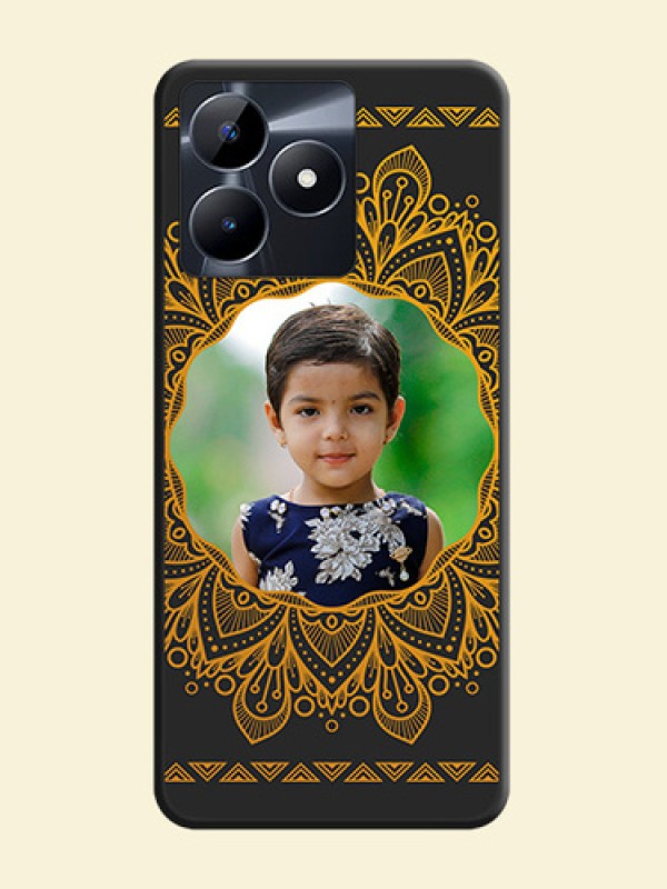 Round Image with Floral Design - Photo on Space Black Soft Matte Mobile Cover - Realme Narzo N53