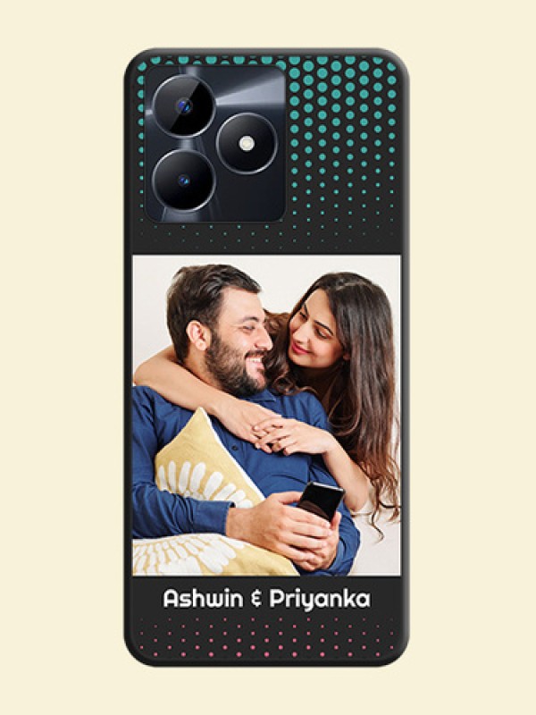 Faded Dots with Grunge Photo Frame and Text on Space Black Custom Soft Matte Phone Cases - Realme Narzo N53