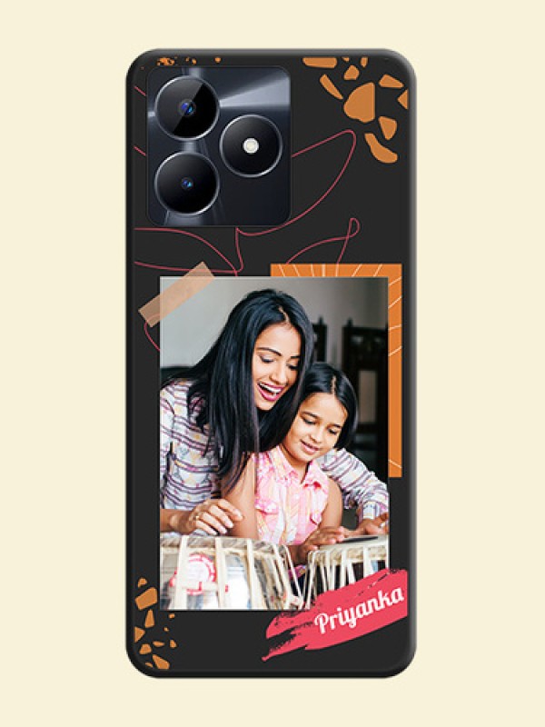 Orange Photo Frame on Space Black Custom Soft Matte Phone Back Cover - Realme Narzo N53