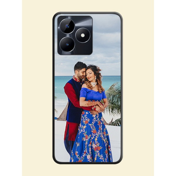 Full Single Pic Upload On Space Black Personalized Soft Matte Phone Covers - Realme Narzo N53 Full Single Pic Upload On Space Black Personalized Soft Matte Phone Covers - Realme Narzo N53