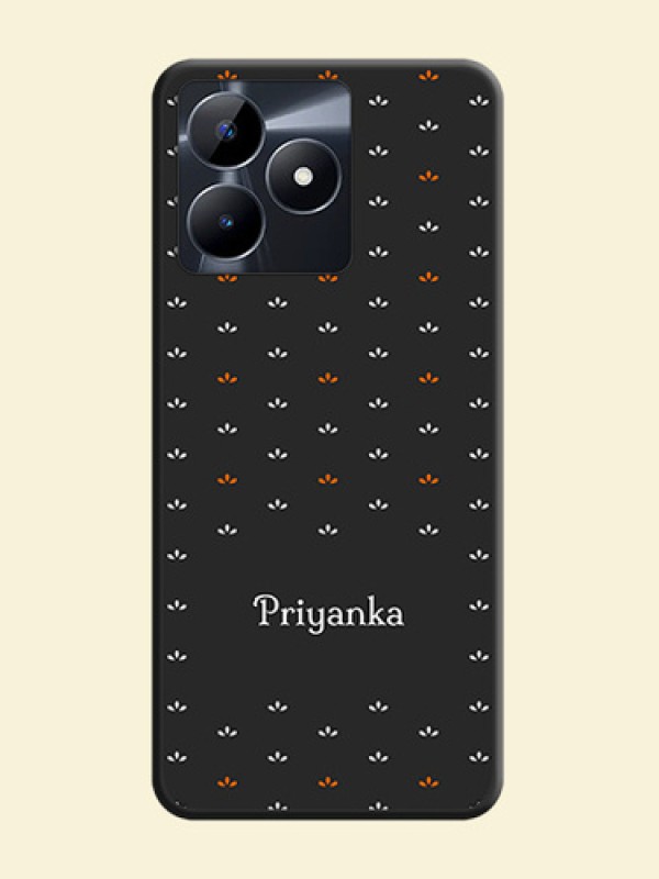 Simple Pattern With Custom Text On Space Black Personalized Soft Matte Phone Covers - Realme Narzo N53