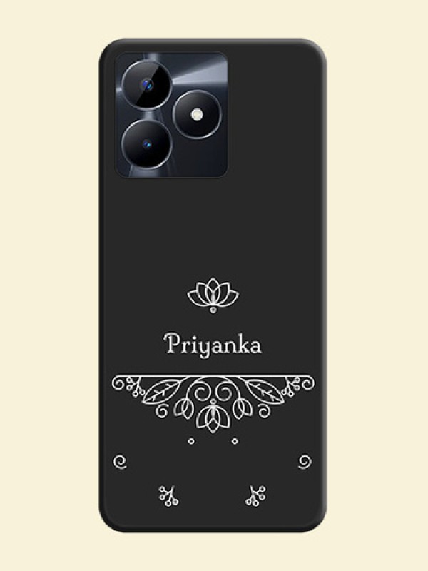 Lotus Garden Custom Text On Space Black Personalized Soft Matte Phone Covers - Realme Narzo N53