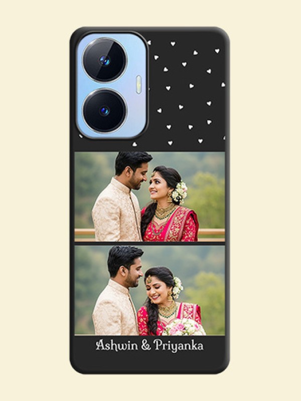 Miniature Love Symbols with Name on Space Black Custom Soft Matte Back Cover - Realme Narzo N55