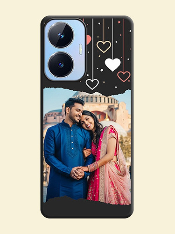 Love Hangings with Splash Wave Picture on Space Black Custom Soft Matte Phone Back Cover - Realme Narzo N55