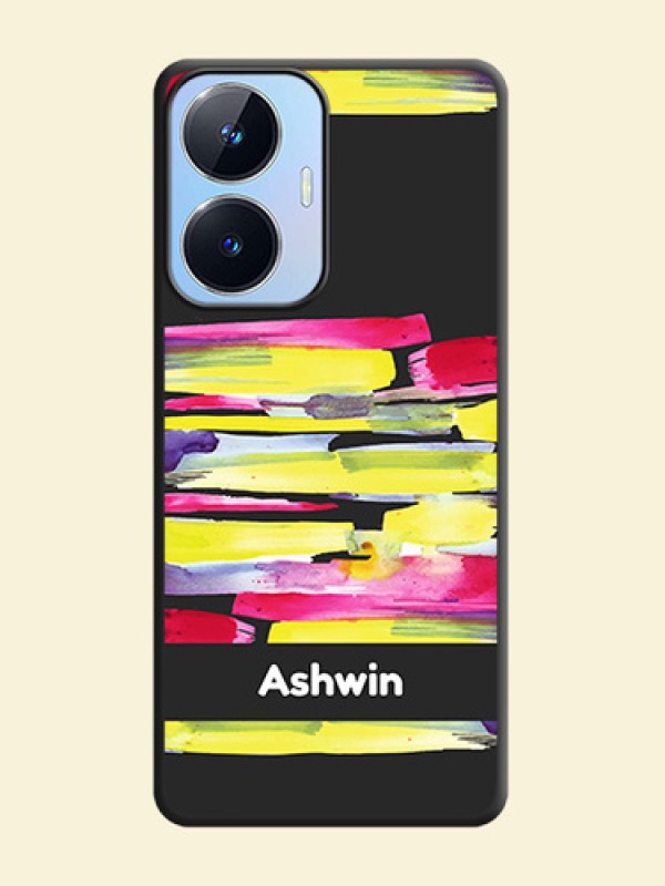Brush Coloured on Space Black Personalized Soft Matte Phone Covers - Realme Narzo N55