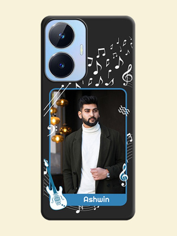 Musical Theme Design with Text on Photo on Space Black Soft Matte Mobile Case - Realme Narzo N55