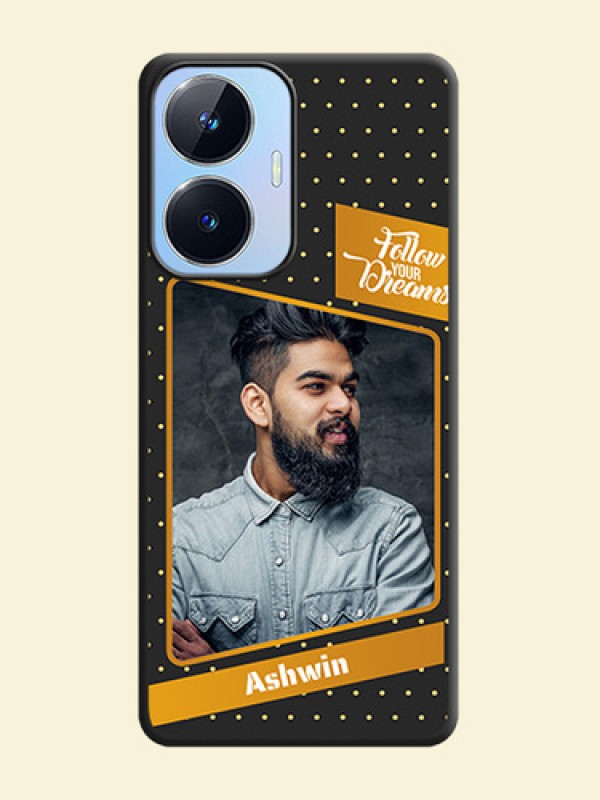 Follow Your Dreams with White Dots on Space Black Custom Soft Matte Phone Cases - Realme Narzo N55