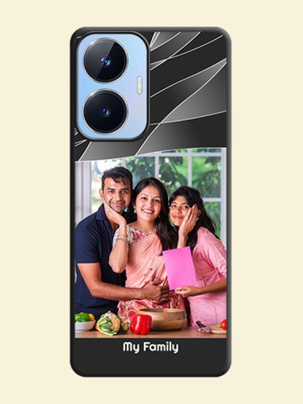 Mixed Wave Lines on Photo on Space Black Soft Matte Mobile Cover - Realme Narzo N55
