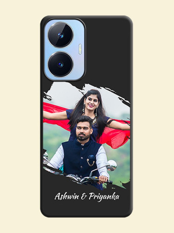 Grunge Brush Strokes on Photo on Space Black Soft Matte Back Cover - Realme Narzo N55