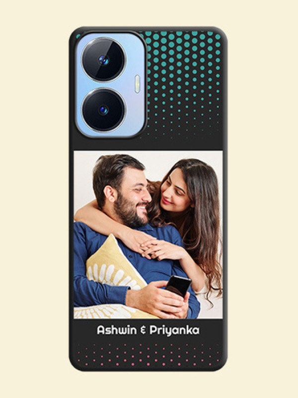 Faded Dots with Grunge Photo Frame and Text on Space Black Custom Soft Matte Phone Cases - Realme Narzo N55