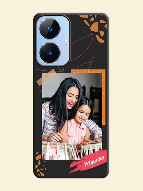 Orange Photo Frame on Space Black Custom Soft Matte Phone Back Cover - Realme Narzo N55