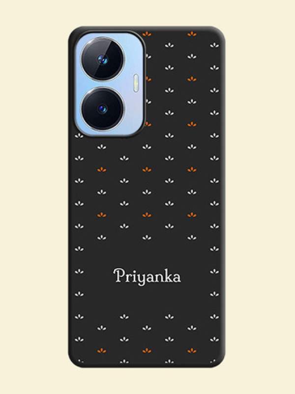 Simple Pattern With Custom Text On Space Black Personalized Soft Matte Phone Covers -Realme Narzo N55