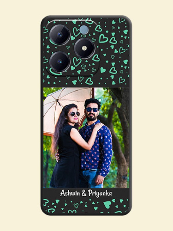 Sea Green Indefinite Love Pattern on Photo On Space Black Custom Soft Matte Mobile Back Cover - Realme Narzo N63