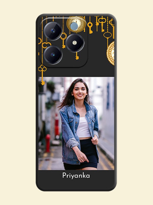 Decorative Design with Text On Space Black Custom Soft Matte Mobile Back Cover - Realme Narzo N63