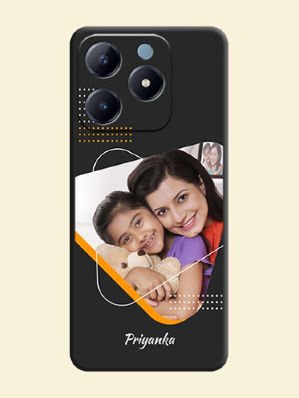 Yellow Triangle on Photo On Space Black Custom Soft Matte Mobile Back Cover - Realme Narzo N63