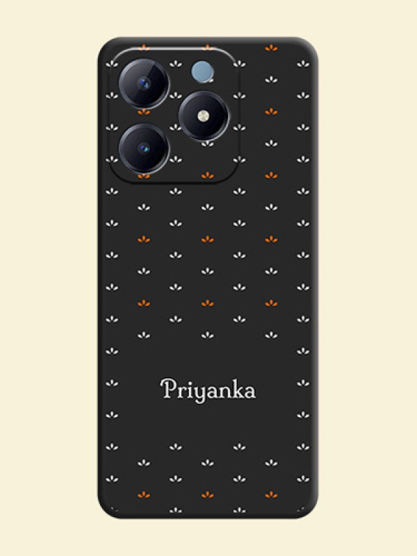 Simple Pattern With Custom Text On Space Black Custom Soft Matte Mobile Back Cover - Realme Narzo N63