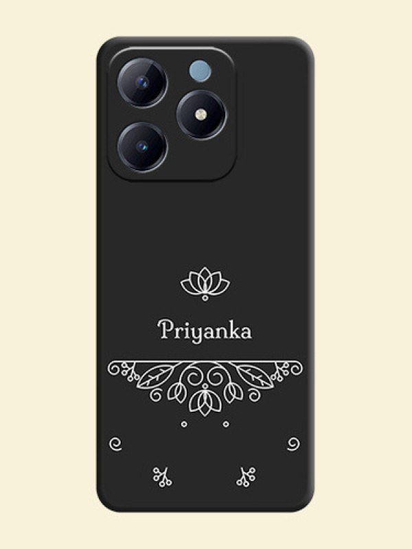 Lotus Garden Custom Text On Space Black Custom Soft Matte Mobile Back Cover - Realme Narzo N63
