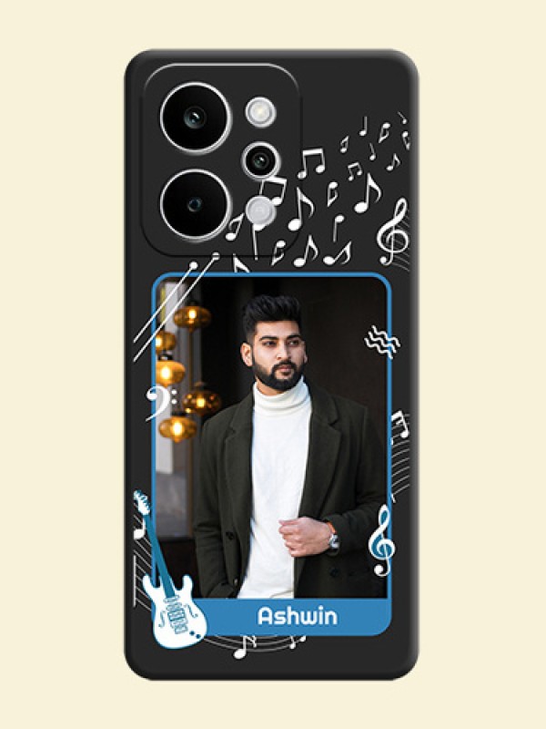Musical Theme Design with Text on Photo On Space Black Custom Soft Matte Mobile Back Cover - Realme Narzo Power 5G