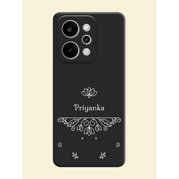 Lotus Garden Custom Text On Space Black Custom Soft Matte Mobile Back Cover - Realme Narzo Power 5G