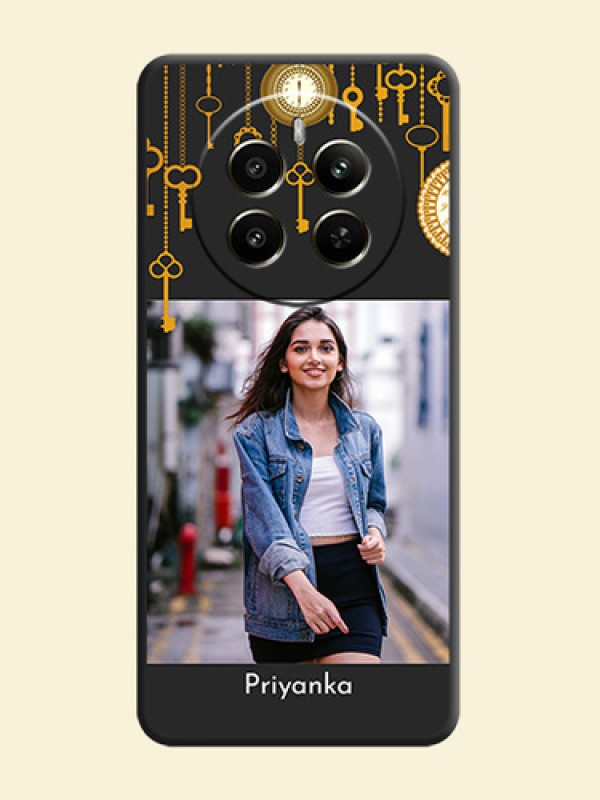 Decorative Design with Text on Space Black Custom Soft Matte Back Cover - Realme P1 5G