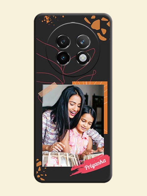 Orange Photo Frame On Space Black Custom Soft Matte Mobile Back Cover - Realme P1 Speed 5G