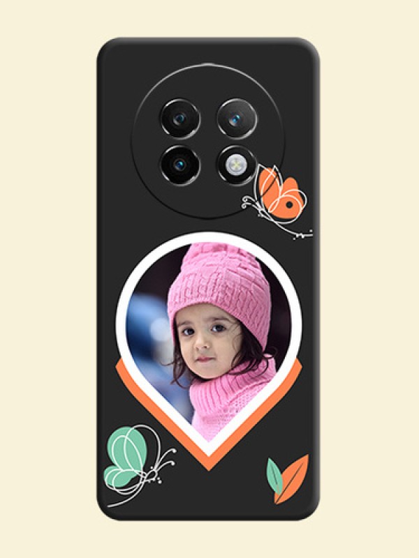 Upload Pic With Simple Butterly Design On Space Black Custom Soft Matte Mobile Back Cover - Realme P1 Speed 5G