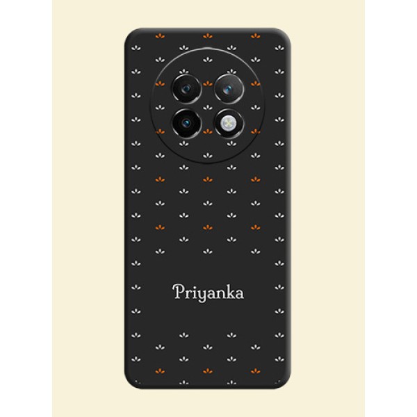 Simple Pattern With Custom Text On Space Black Custom Soft Matte Mobile Back Cover - Realme P1 Speed 5G