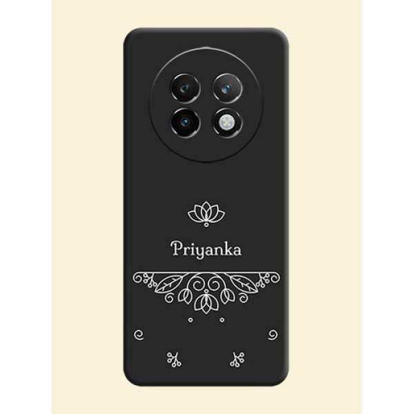 Lotus Garden Custom Text On Space Black Custom Soft Matte Mobile Back Cover - Realme P1 Speed 5G