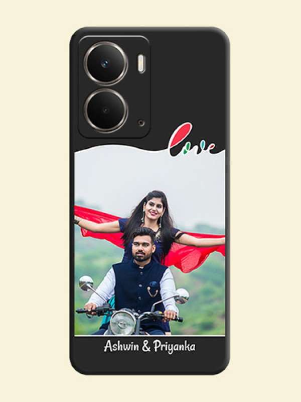 Fall in Love Pattern with Picture on Photo On Space Black Custom Soft Matte Mobile Back Cover - Realme P3 5G