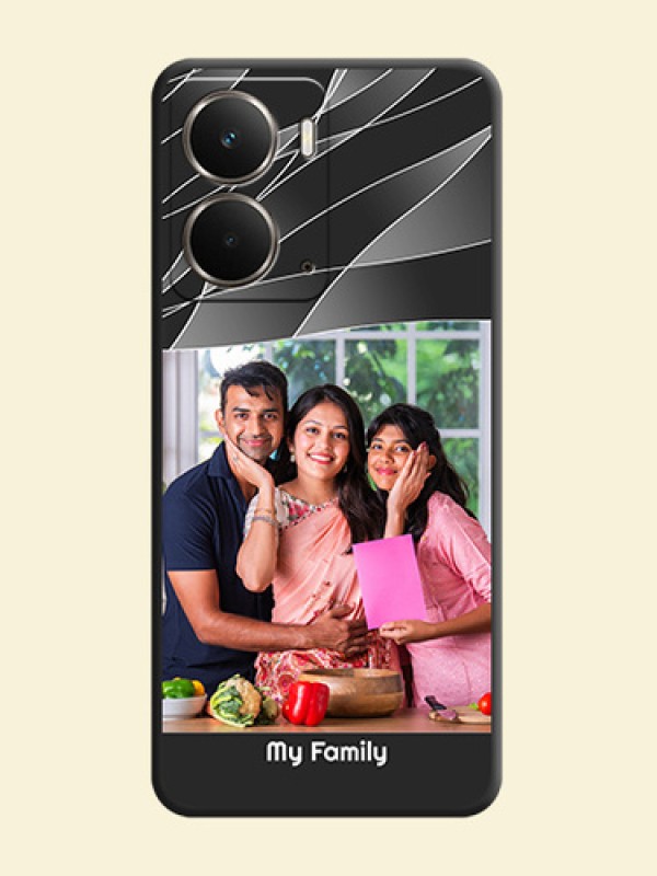 Mixed Wave Lines on Photo On Space Black Custom Soft Matte Mobile Back Cover - Realme P3 5G