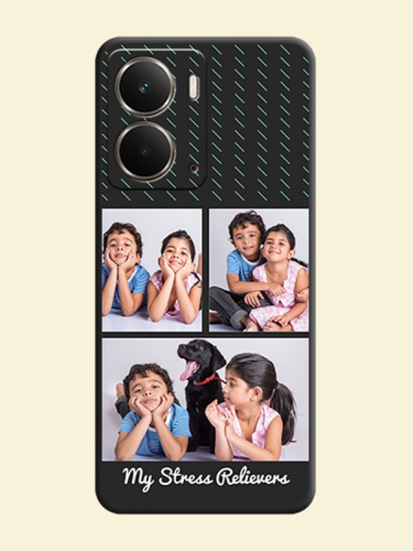 Cross Dotted Pattern with 2 Image Holder On Space Black Custom Soft Matte Mobile Back Cover - Realme P3 5G