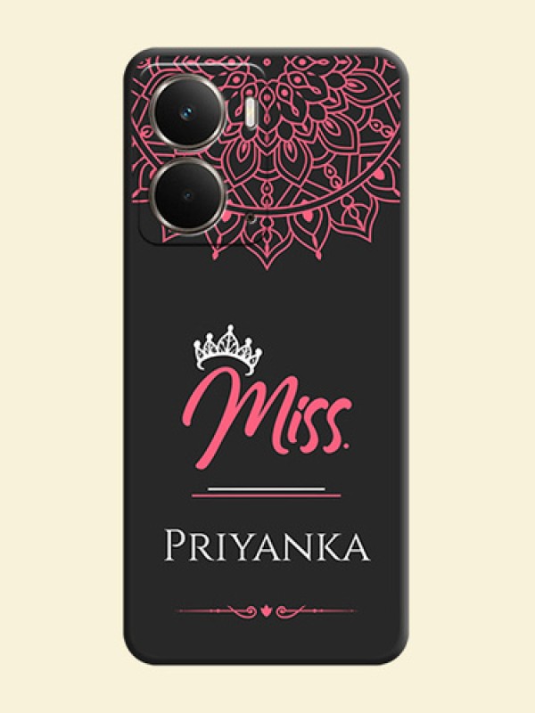 Mrs Name with Floral Design On Space Black Custom Soft Matte Mobile Back Cover - Realme P3 5G