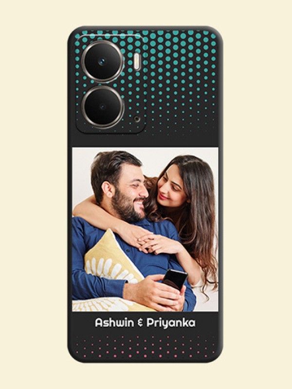 Faded Dots with Grunge Photo Frame and Text On Space Black Custom Soft Matte Mobile Back Cover - Realme P3 5G