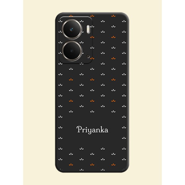 Simple Pattern With Custom Text On Space Black Custom Soft Matte Mobile Back Cover - Realme P3 5G
