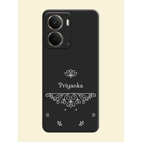 Lotus Garden Custom Text On Space Black Custom Soft Matte Mobile Back Cover - Realme P3 5G