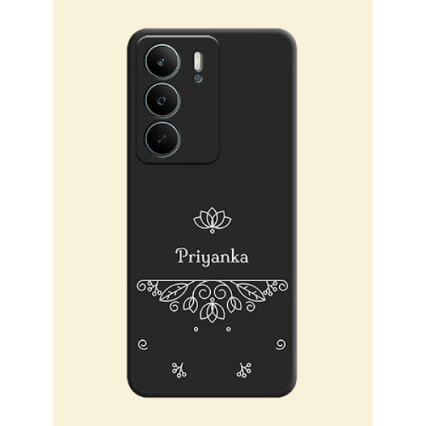 Lotus Garden Custom Text On Space Black Custom Soft Matte Mobile Back Cover - Realme P3 Lite 5G