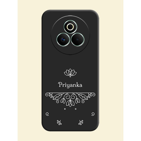 Lotus Garden Custom Text On Space Black Custom Soft Matte Mobile Back Cover - Realme P3 Pro 5G