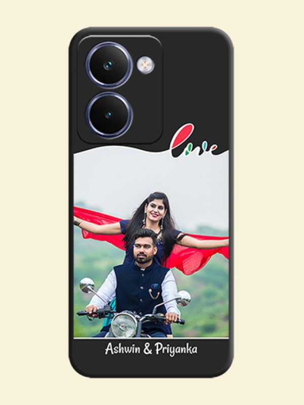 Fall in Love Pattern with Picture on Photo On Space Black Custom Soft Matte Mobile Back Cover - Realme P3 Ultra 5G