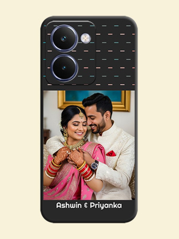 Line Pattern Design with Text On Space Black Custom Soft Matte Mobile Back Cover - Realme P3 Ultra 5G