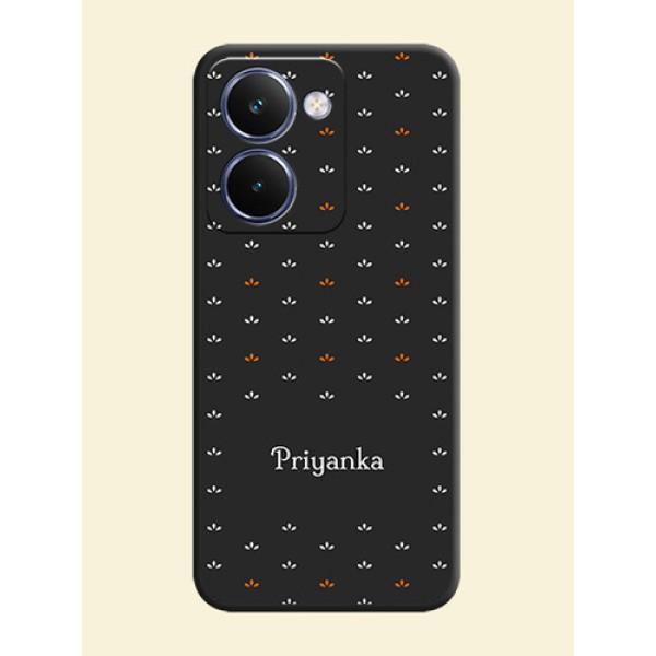 Simple Pattern With Custom Text On Space Black Custom Soft Matte Mobile Back Cover - Realme P3 Ultra 5G